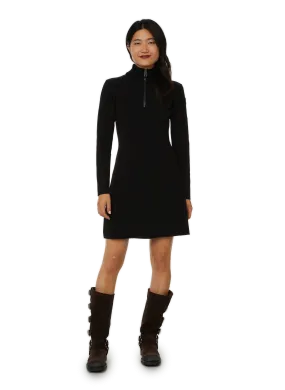 MONCLER  Fitted zip-neck dress - Black