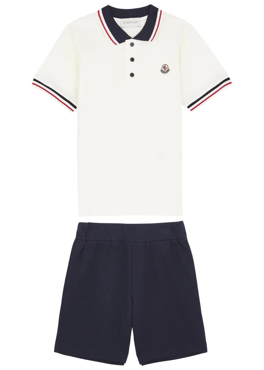 MONCLER KIDS Cotton polo shirt and shorts set (4-6 years) -                         -                     -                