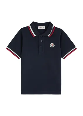 MONCLER KIDS Logo cotton polo shirt (4-6 years) -                         -                     -                