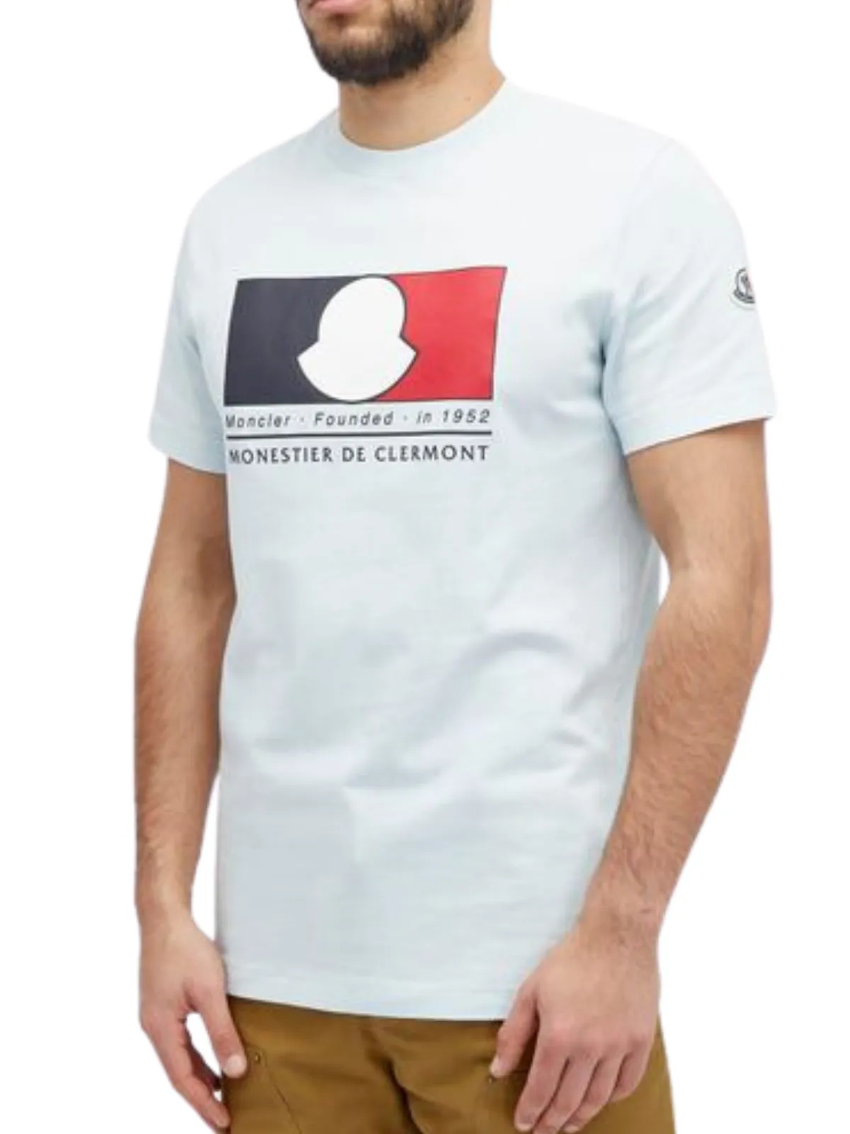 Moncler T-Shirt Tricolour Motif White