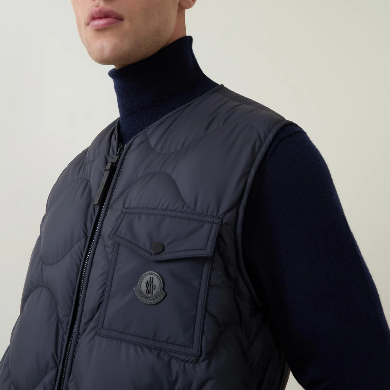 MONCLER Tambosi Quilted Gilet - Navy