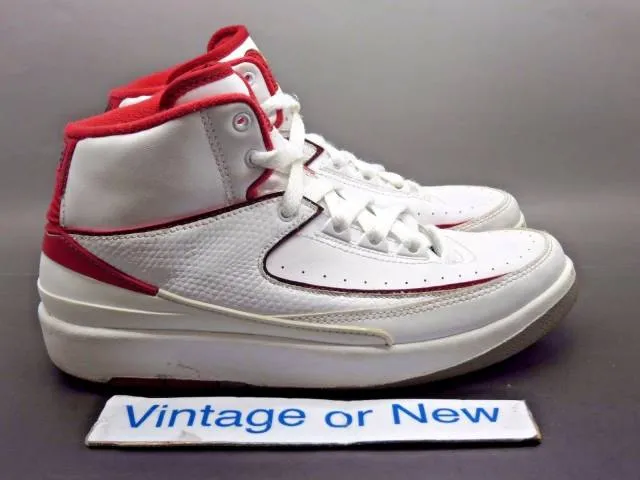 Nike Air Jordan II 2 White Varsity Red Cement Retro BG 2...