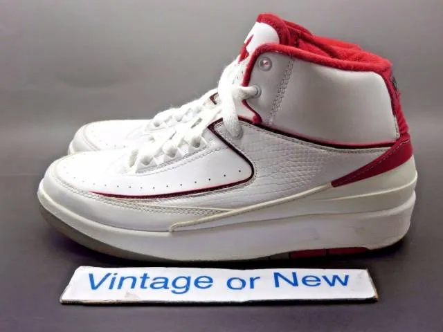 Nike Air Jordan II 2 White Varsity Red Cement Retro BG 2...