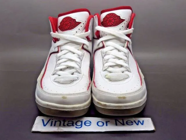 Nike Air Jordan II 2 White Varsity Red Cement Retro BG 2...