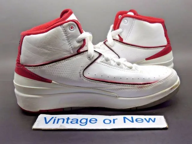 Nike Air Jordan II 2 White Varsity Red Cement Retro BG 2...