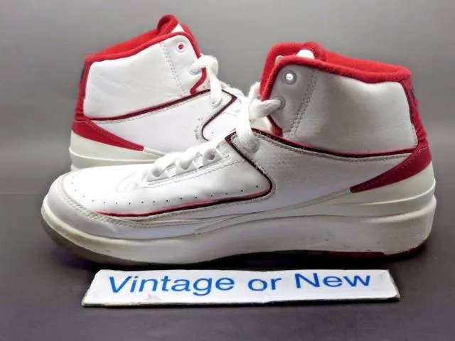 Nike Air Jordan II 2 White Varsity Red Cement Retro BG 2...