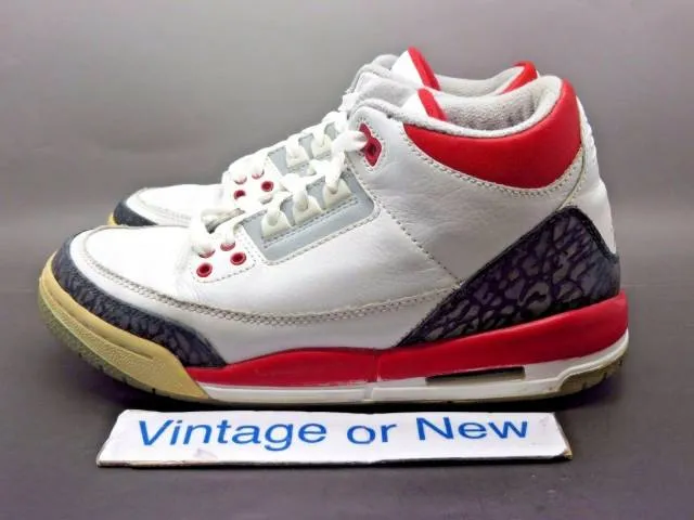 Nike Air Jordan III 3 Fire Red Retro GS 2007 sz 5.5Y