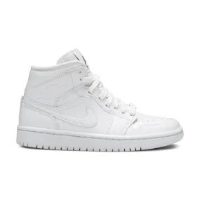 Nike Women's Air Jordan 1 Mid (White Snakeskin/ Triple W...