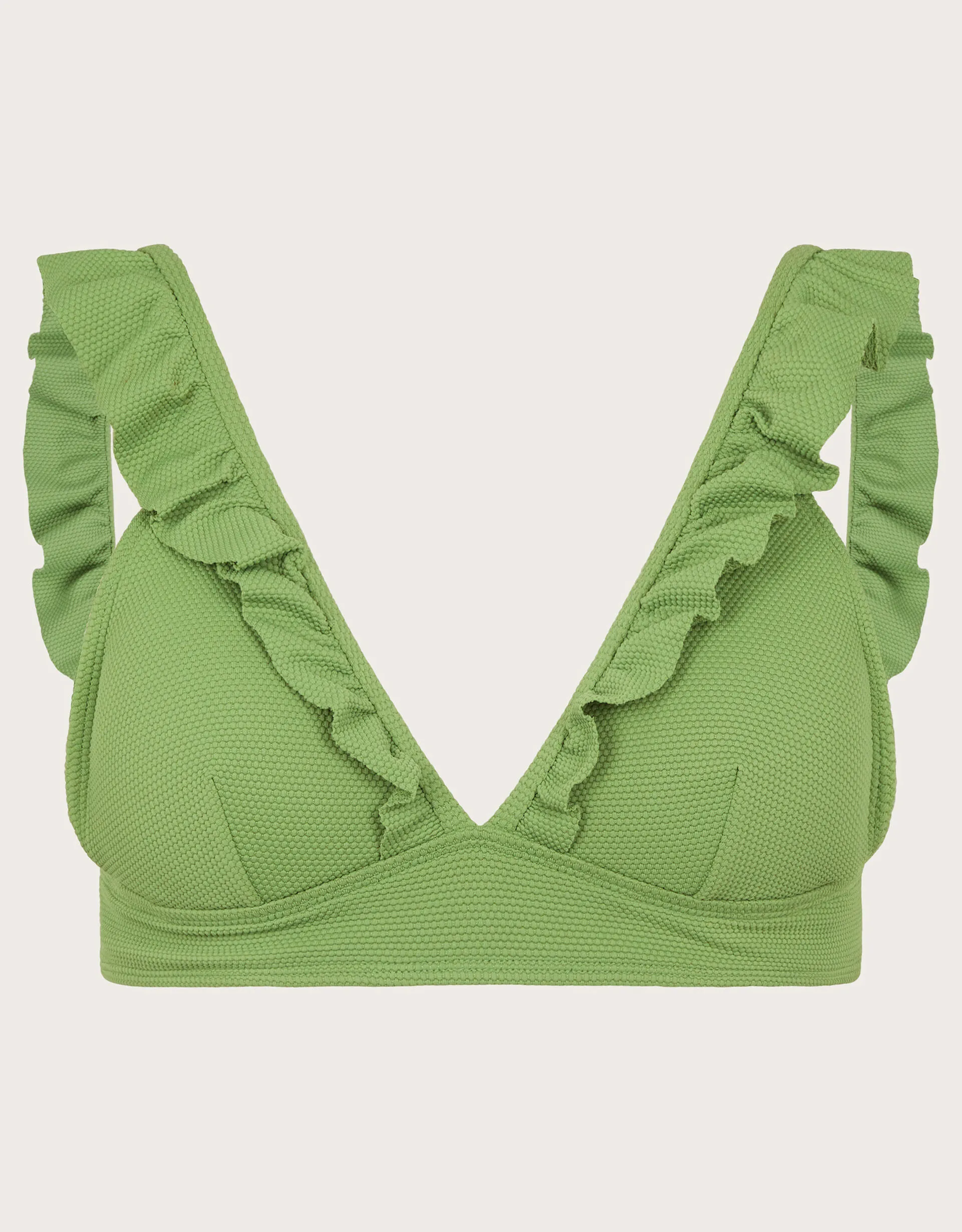 Nina Ruffle Bikini Top Green