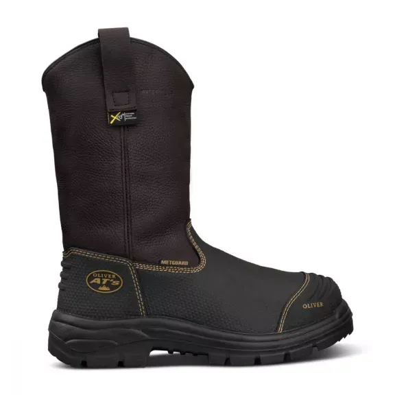 OLIVER 240MM Brown Pull On Riggers Boot 100% waterproof full grain leather steel toe