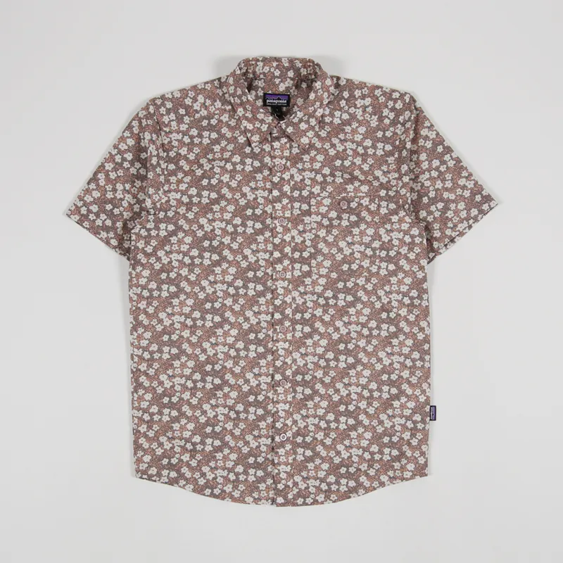 Patagonia Go To Shirt Floral Moss Stingray Mauve