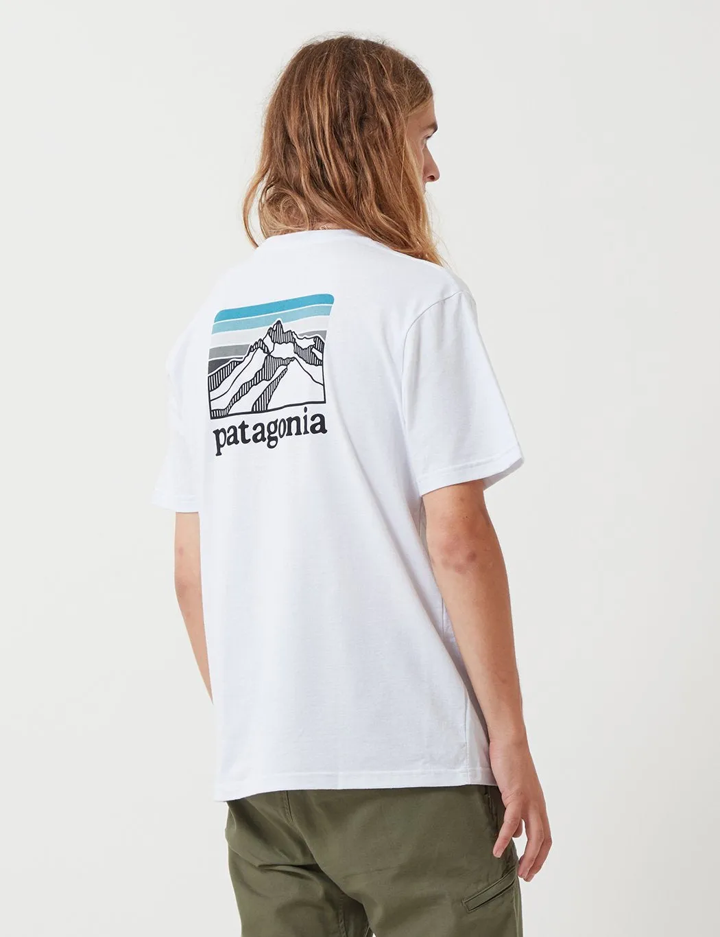 Patagonia Line Ridge Logo Pocket Responsibili-Tee T-Shirt - White