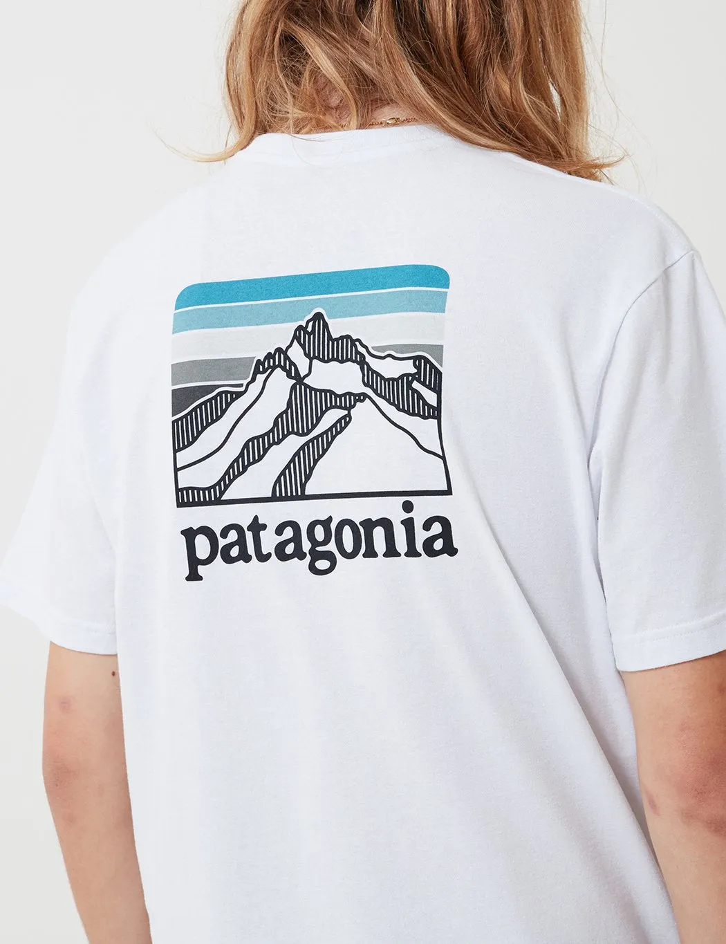 Patagonia Line Ridge Logo Pocket Responsibili-Tee T-Shirt - White