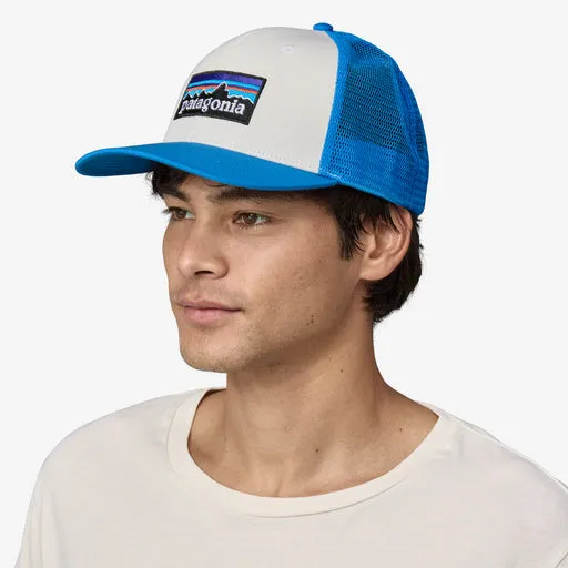 Patagonia - P-6 Logo Trucker Hat - White w/Vessel Blue