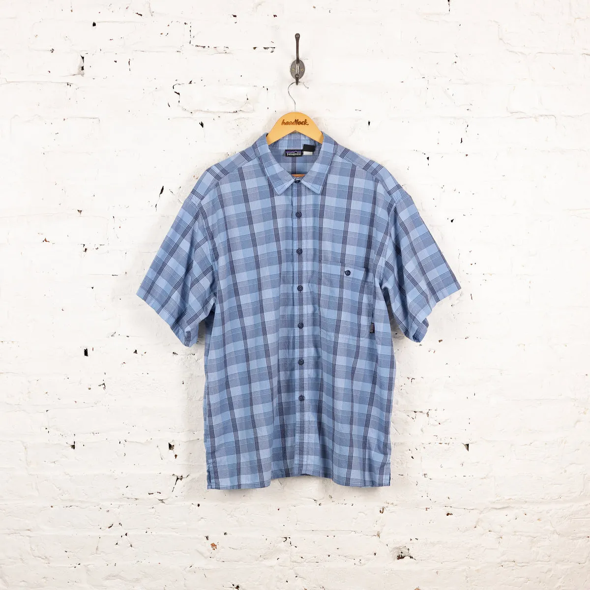 Patagonia Short Sleeve Check Shirt - Blue - XL