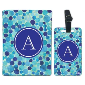 Personalised Passport Cover Travel Suitcase Tag - Marble Circle