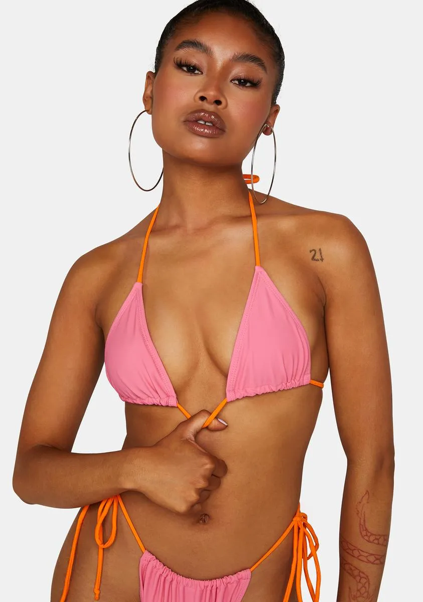 Pink Terry Pamita Bikini Top-