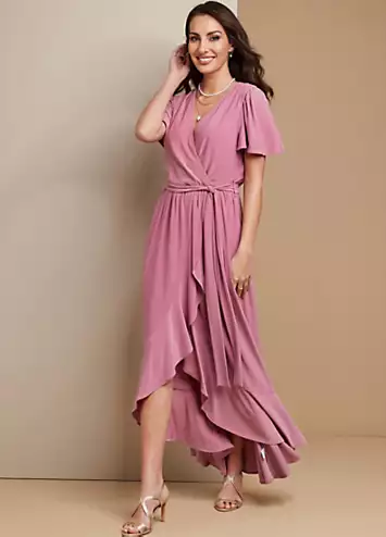 Rose Jersey Wrap Maxi Dress by Together | Look Again