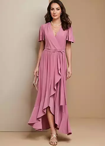 Rose Jersey Wrap Maxi Dress by Together | Look Again