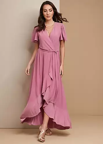 Rose Jersey Wrap Maxi Dress by Together | Look Again