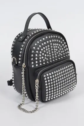 Round Studded Mini Backpack