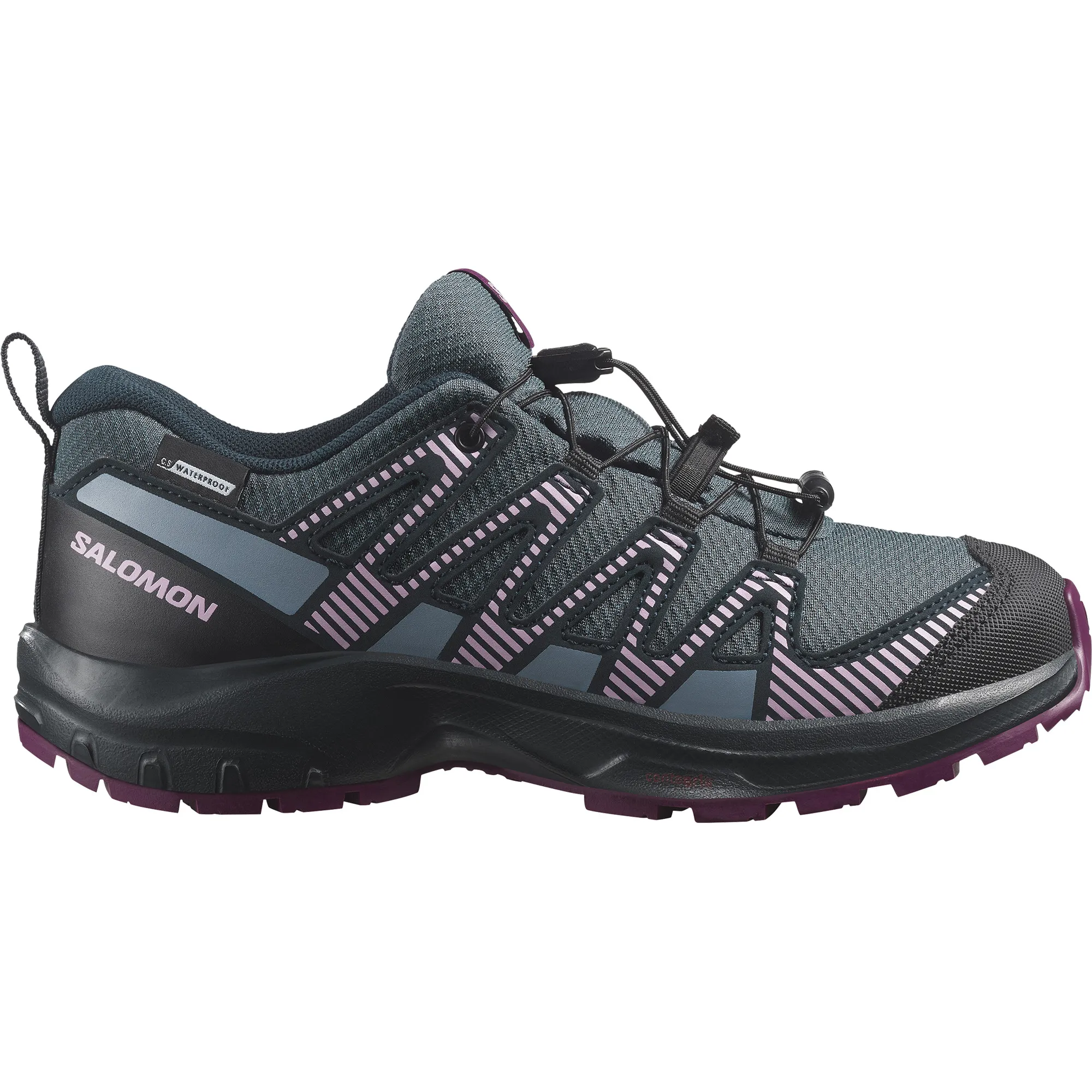 Salomon Juniors' XA Pro V8 ClimaSalomon Waterproof Neptune/Carbon/Plum Caspia | Buy Salomon Juniors' XA Pro V8 ClimaSa