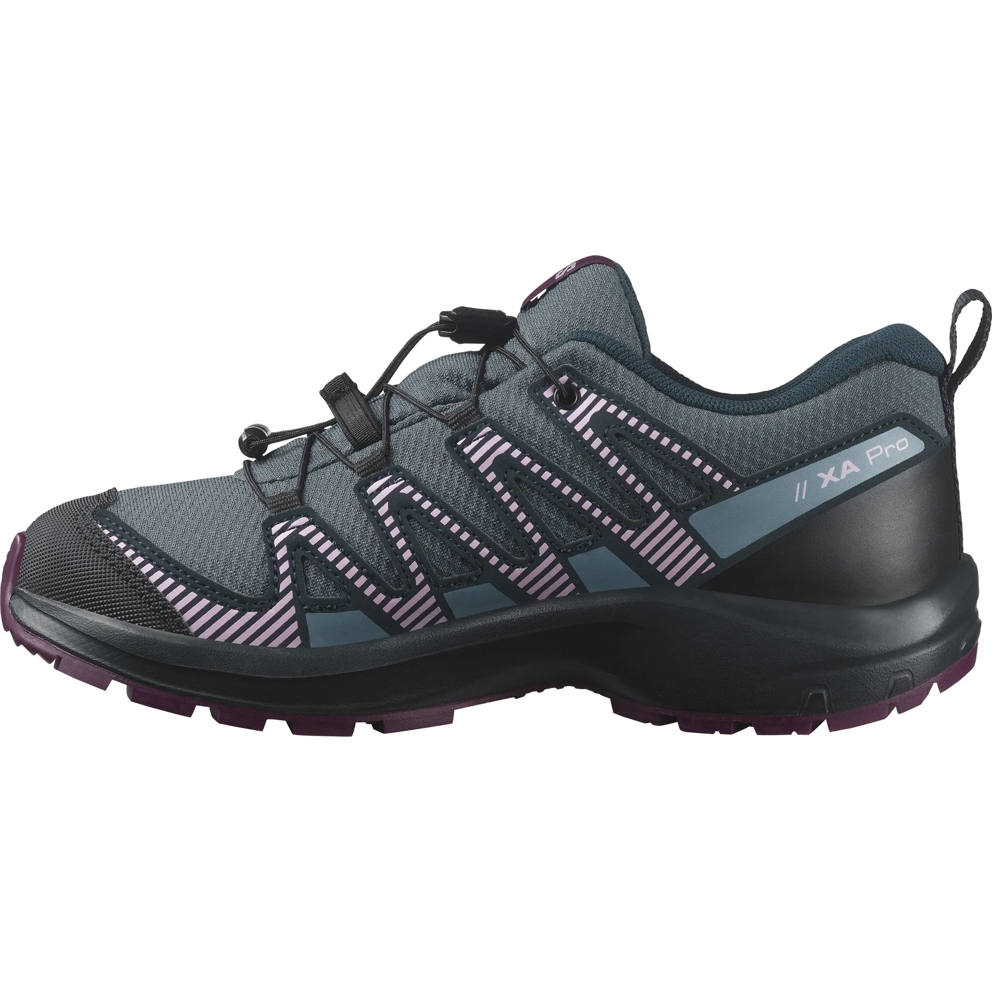 Salomon Juniors' XA Pro V8 ClimaSalomon Waterproof Neptune/Carbon/Plum Caspia | Buy Salomon Juniors' XA Pro V8 ClimaSa