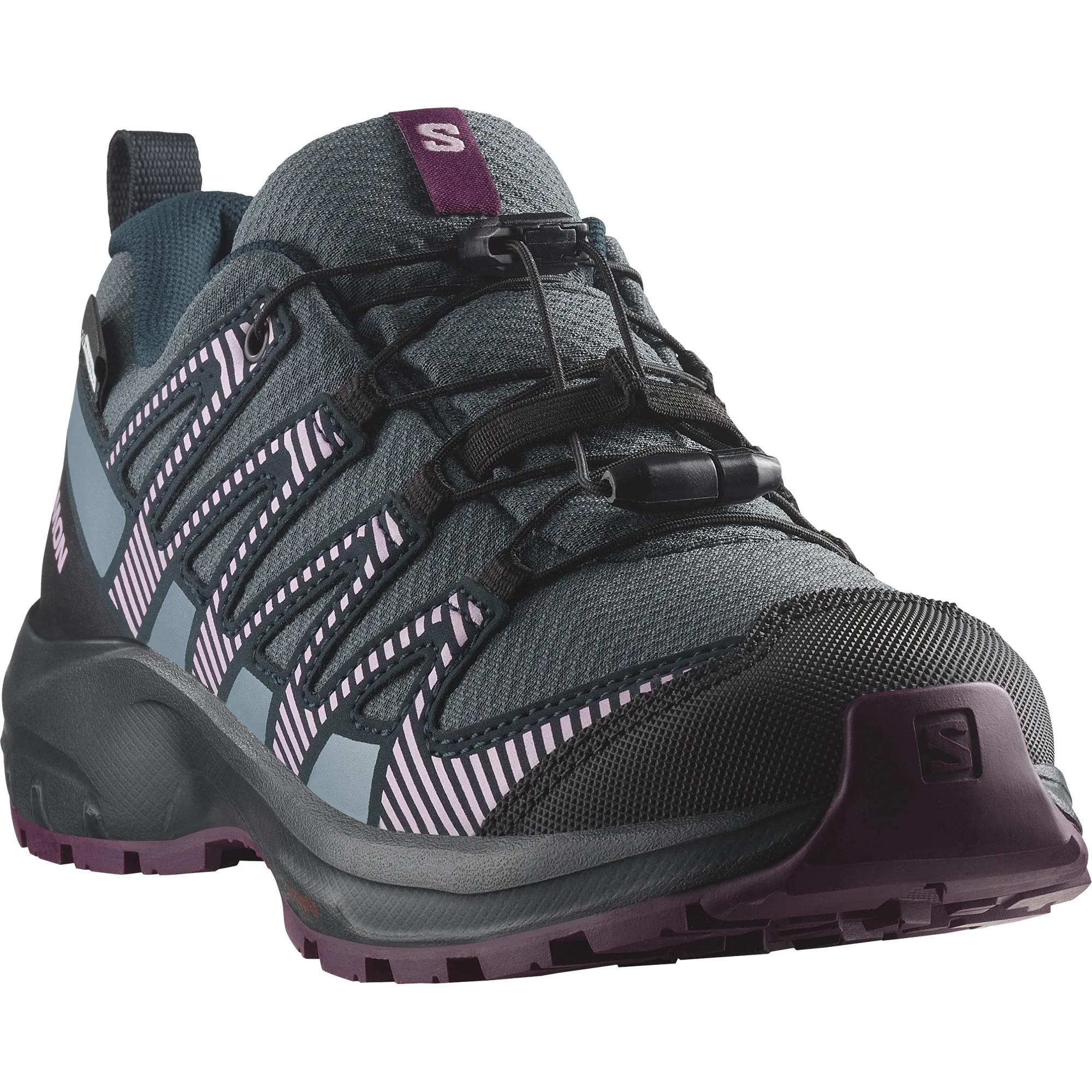 Salomon Juniors' XA Pro V8 ClimaSalomon Waterproof Neptune/Carbon/Plum Caspia | Buy Salomon Juniors' XA Pro V8 ClimaSa