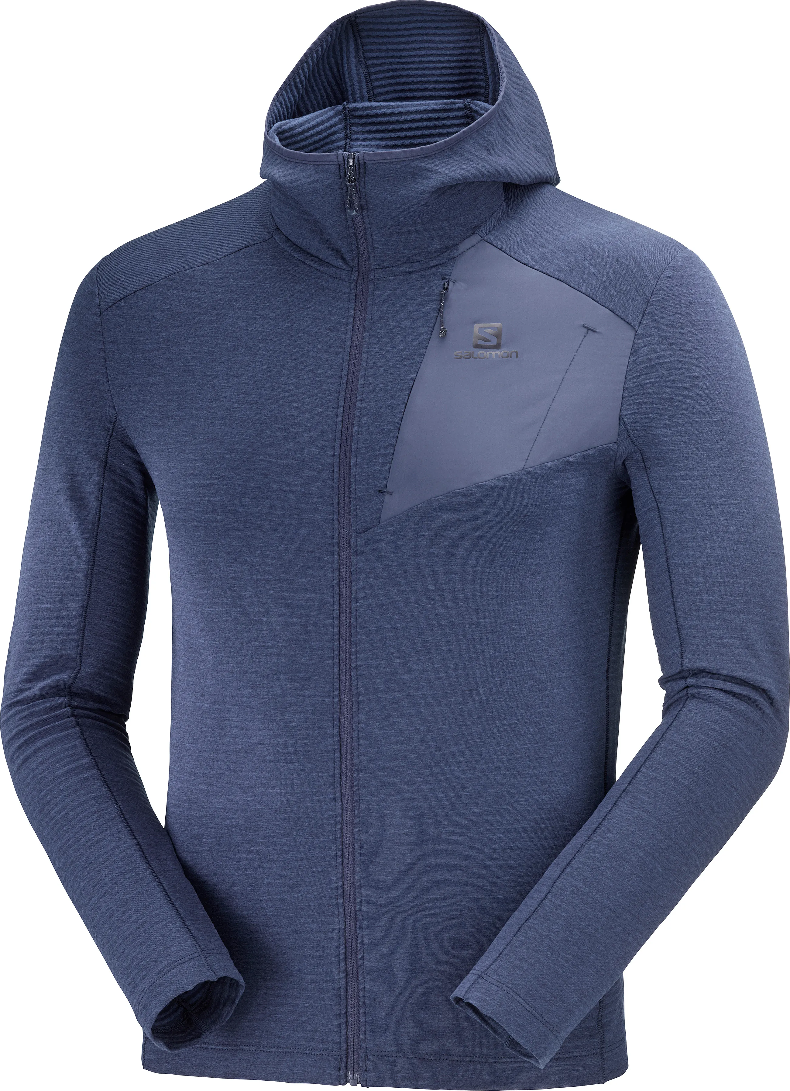 Salomon Men's Outline Full Zip Hoodie Mood Indigo | Buy Salomon Men's Outline Full Zip Hoodie Mood Indigo here | Outno