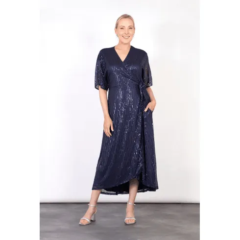 Sequinned Wrap Dress - 8772 Liv