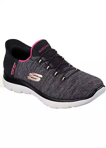 Skechers Ladies Black Slip-ins Summits Dazzling Haze Trainers | Grattan