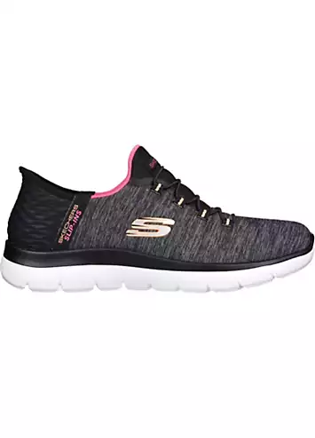 Skechers Ladies Black Slip-ins Summits Dazzling Haze Trainers | Grattan