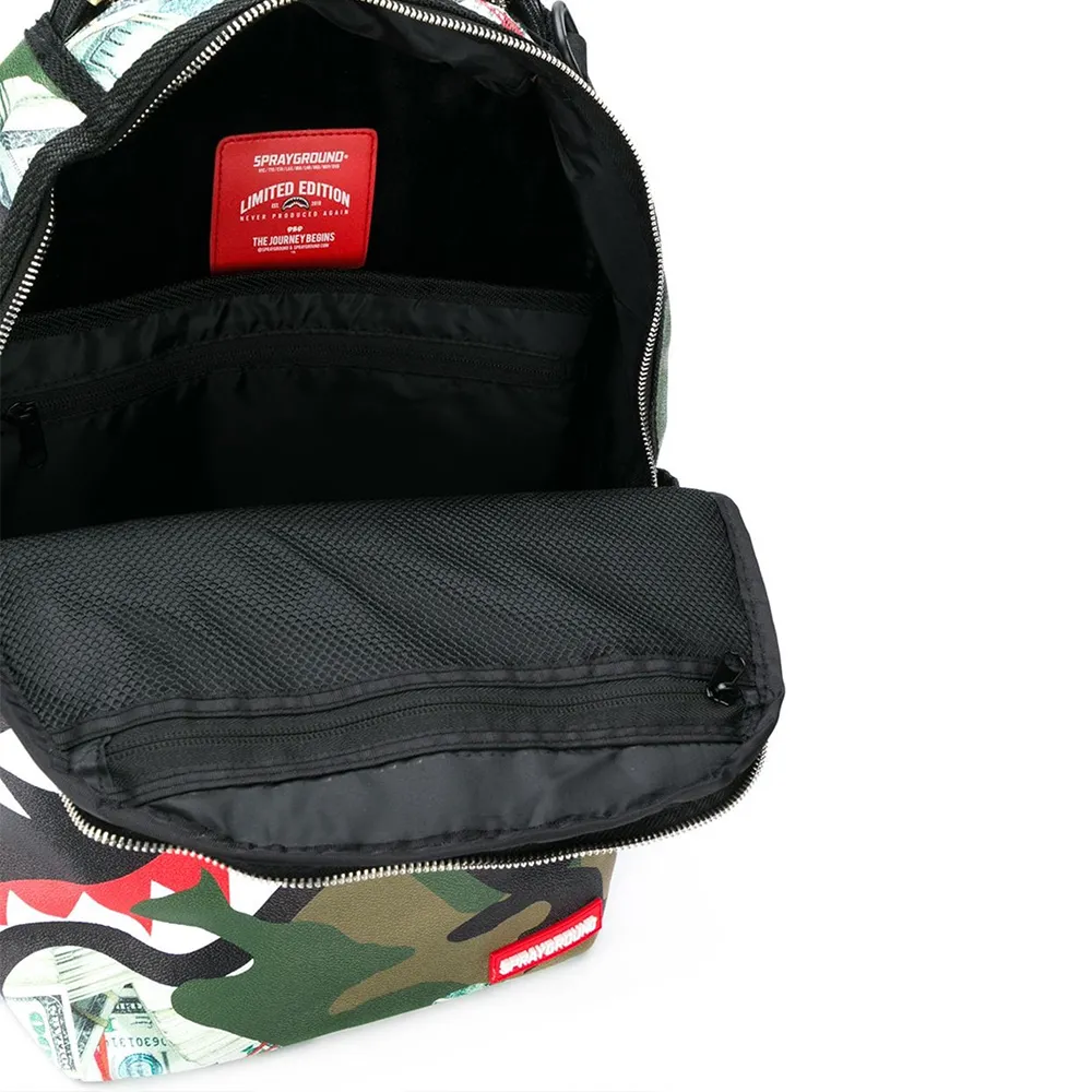 Sprayground Camo Money Shark Backpack / Zaino