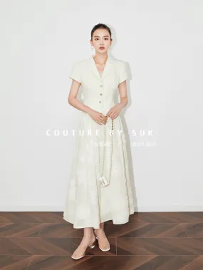 SUK the romantic city! High-end off-white small fragrant top jacket new 2024 skirt two-piece set