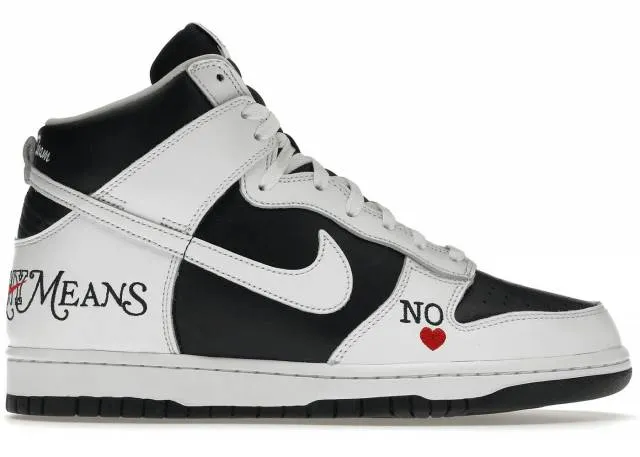 Supreme x Nike SB Dunk High By Any Means Black White