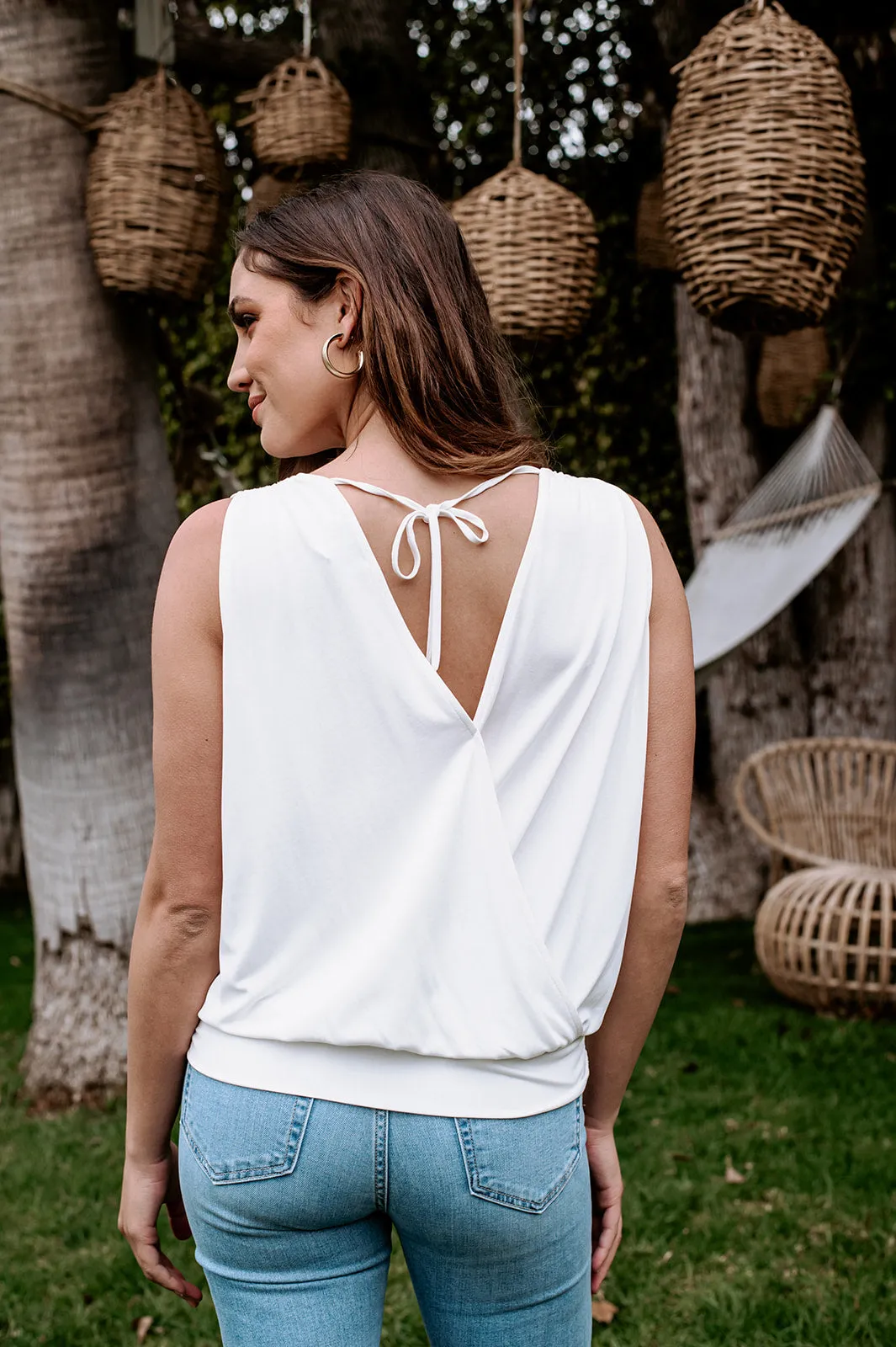 Surplice Tie Back Tank