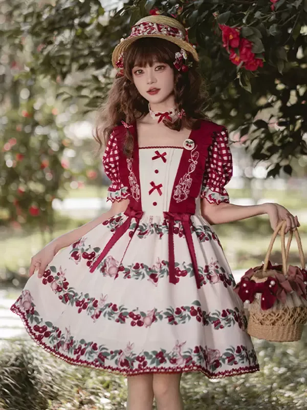 Sweet Lolita Dress Polyester Short Sleeves Dress Sweet Lolita Dress