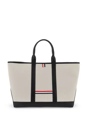 THOM BROWNE Medium Tool Tote Handbag with Leather Handles