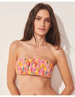 Top Bikini Faixa Floral Pincelado