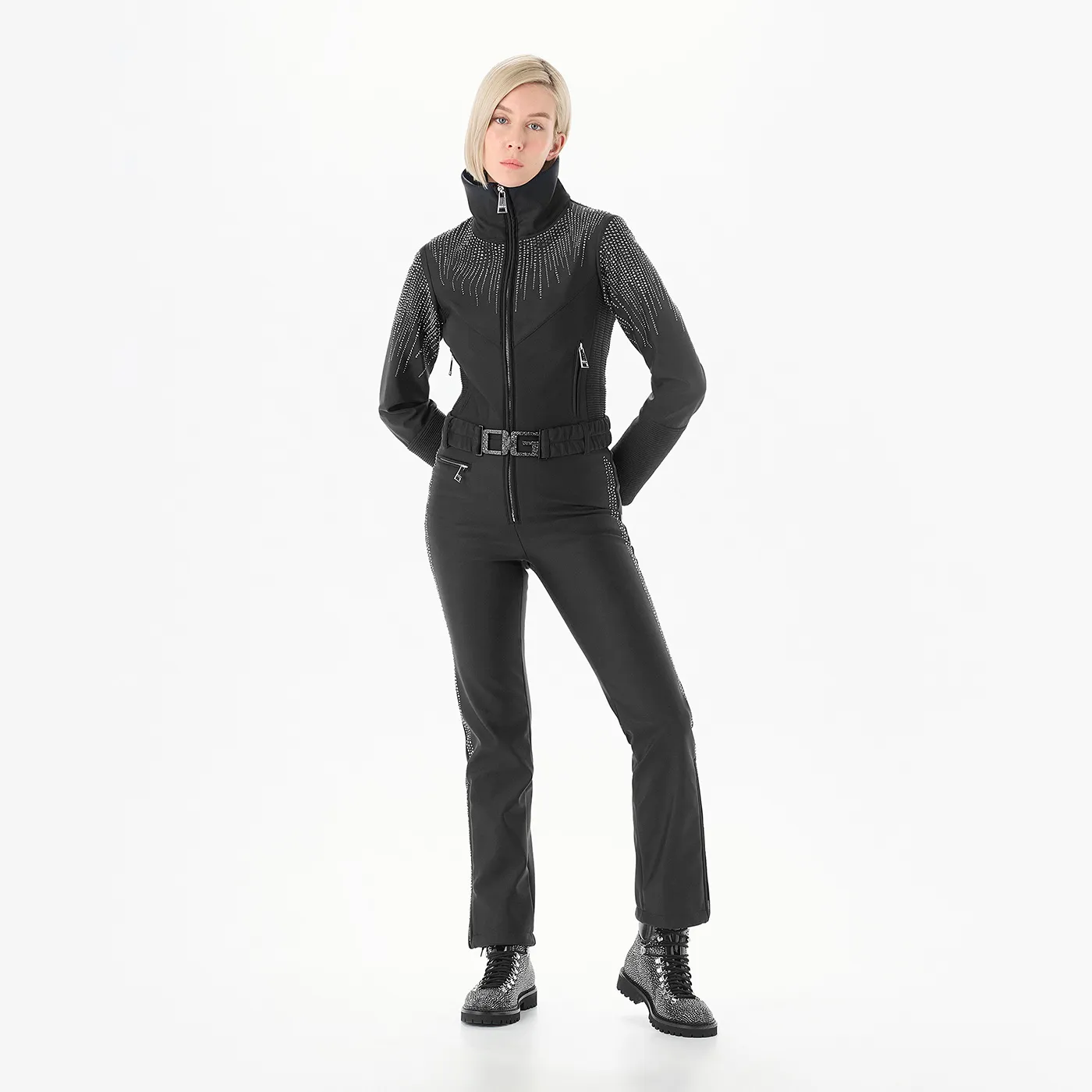 Tuta 2.0 Black Swarovski Ski One Piece