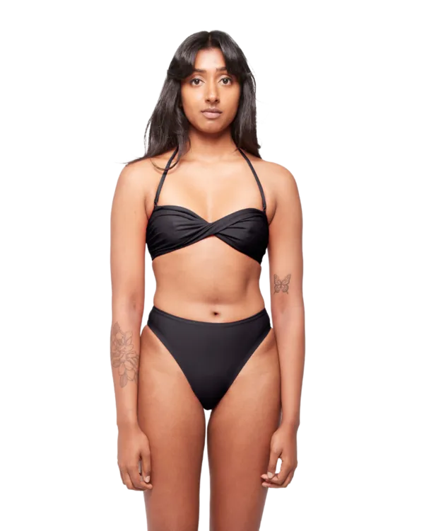 TWISTED BIKINI TOP - NOIR