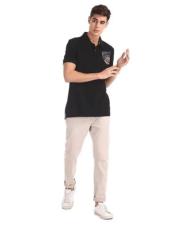 U.S. Polo Assn. Denim Co. Black Regular Fit Pique Polo Shirt