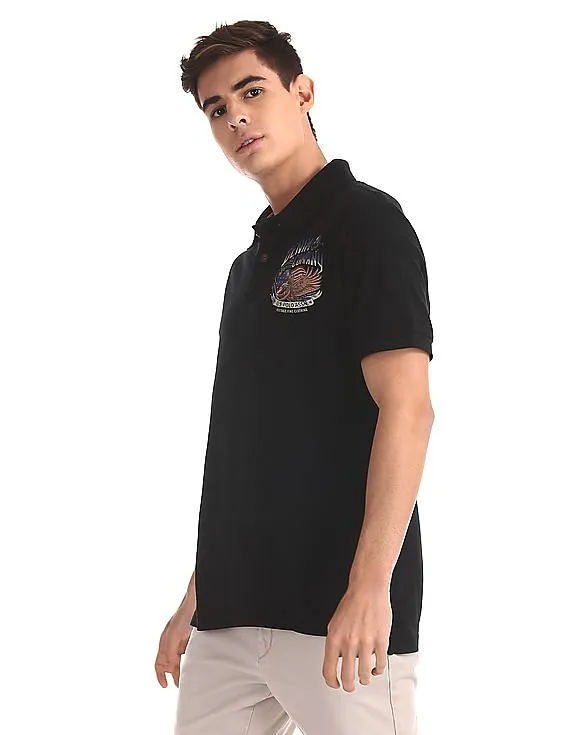 U.S. Polo Assn. Denim Co. Black Regular Fit Pique Polo Shirt