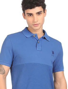 U.S. Polo Assn. Denim Co. Ribbed Collar Tonal Panel Polo Shirt