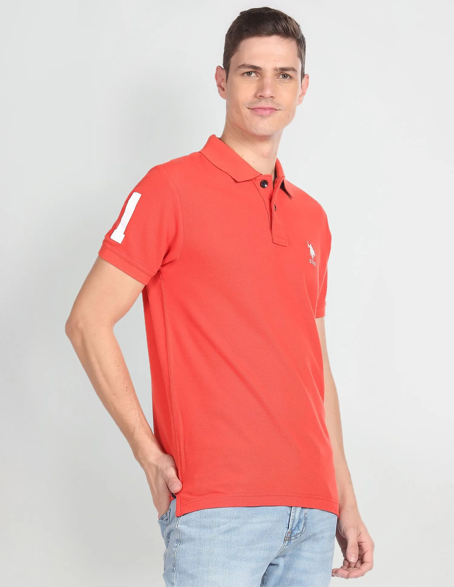 U.S. Polo Assn. Denim Co. Solid Muscle Fit Polo Shirt