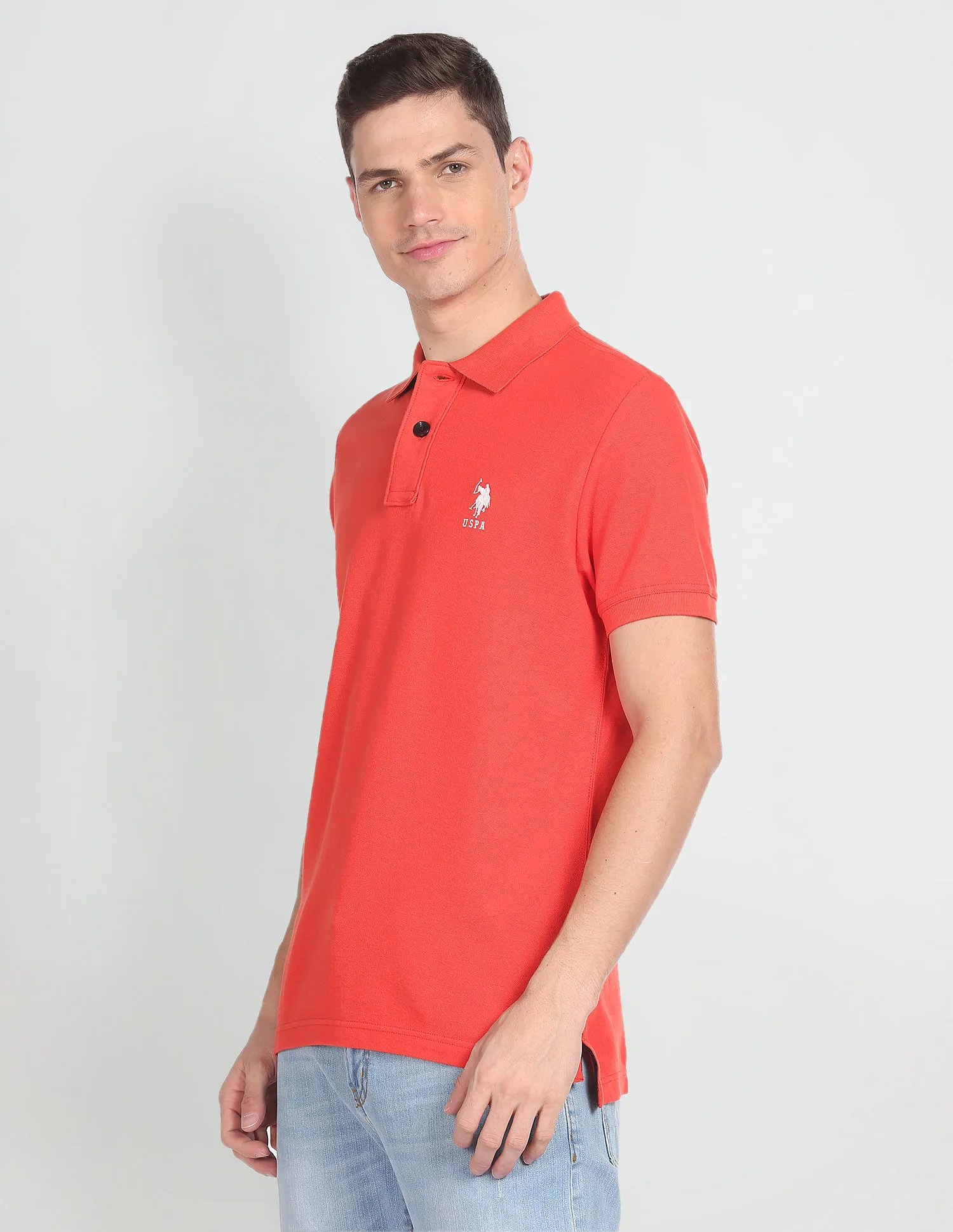 U.S. Polo Assn. Denim Co. Solid Muscle Fit Polo Shirt