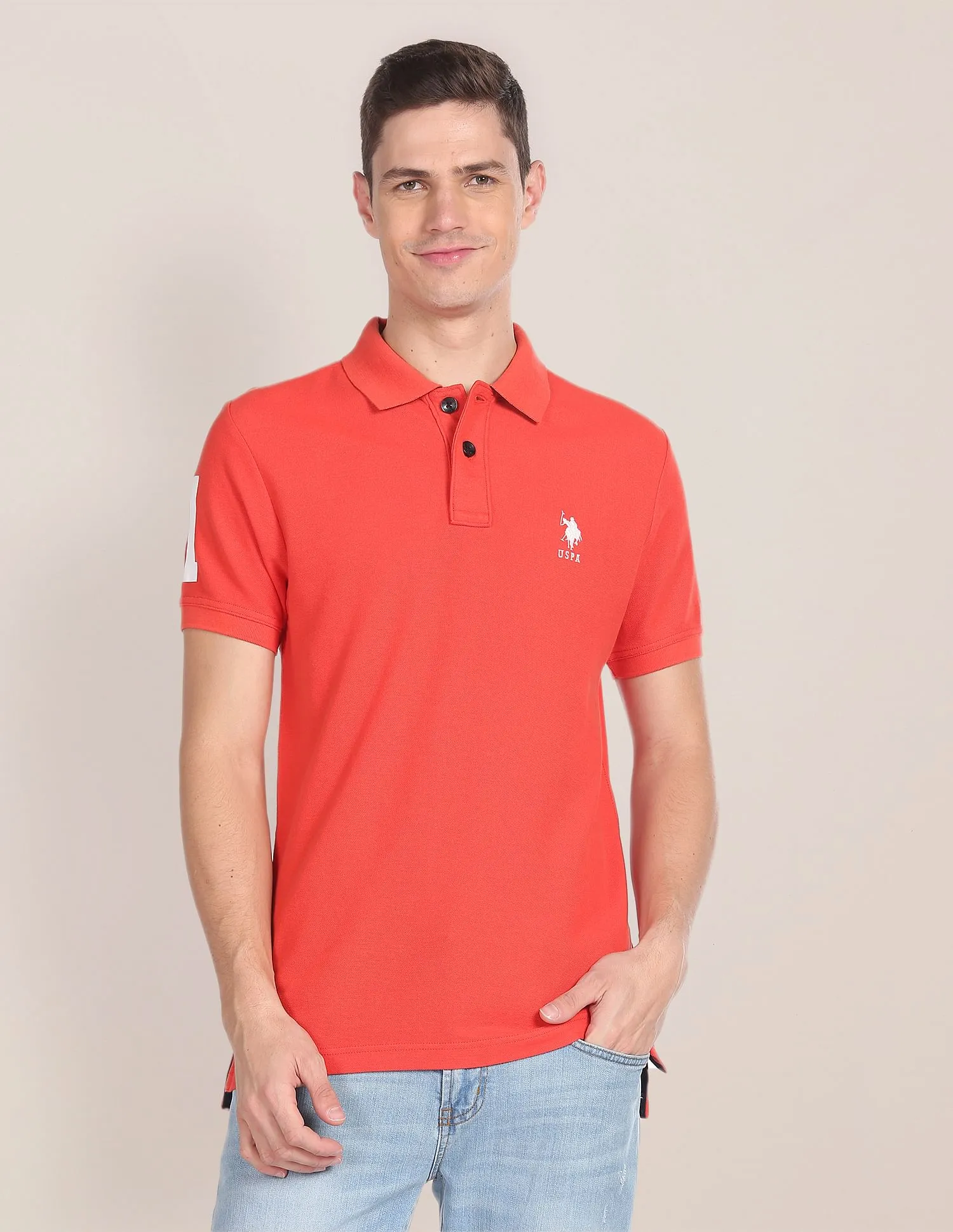 U.S. Polo Assn. Denim Co. Solid Muscle Fit Polo Shirt