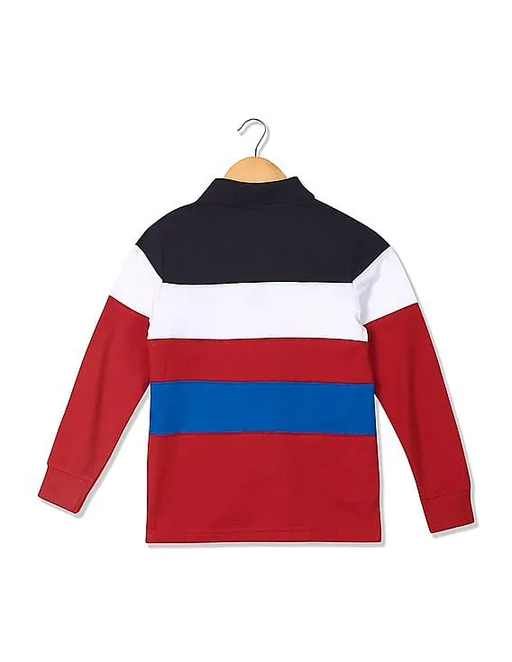 U.S. Polo Assn. Kids Boys Long Sleeve Colour Block Polo Shirt