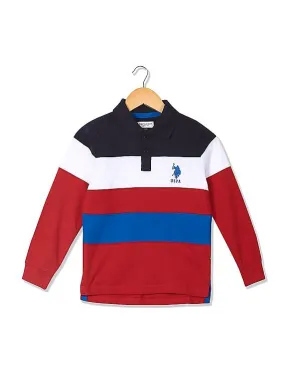 U.S. Polo Assn. Kids Boys Long Sleeve Colour Block Polo Shirt