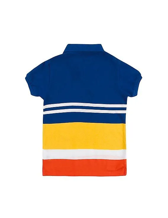 U.S. Polo Assn. Kids Boys Striped Pique Polo Shirt